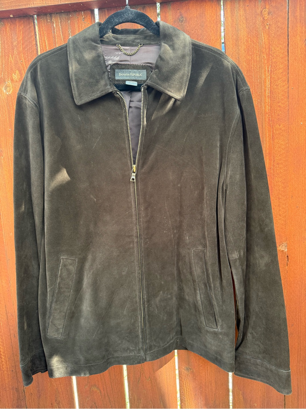 Banana Republic Dark Brown Suede Zip Jacket